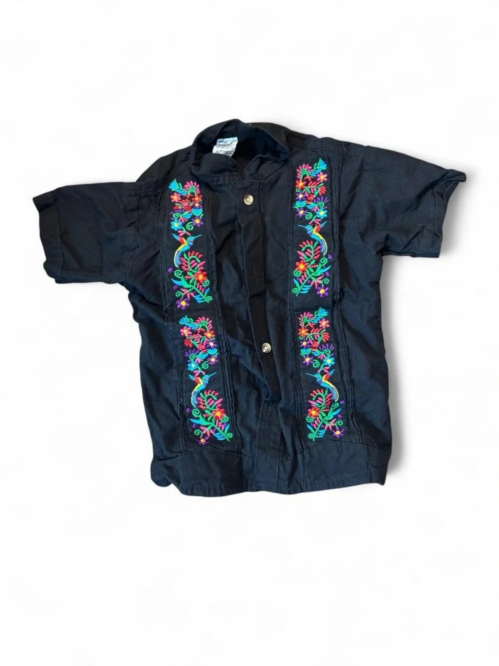 Embroidered Shirts with Bright Floral Accents